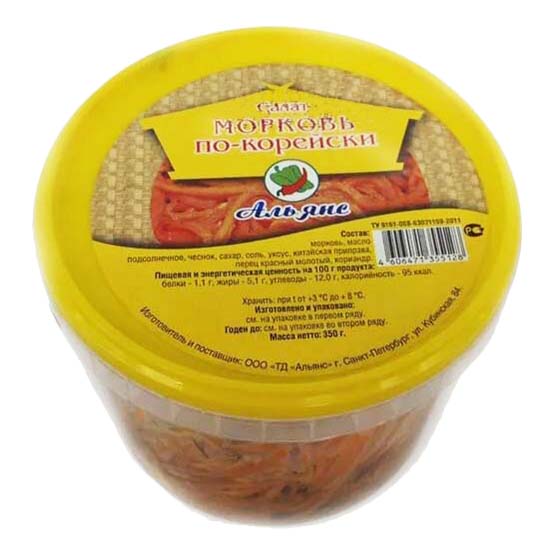 

Салат Альянс Морковь по-корейски 350 г