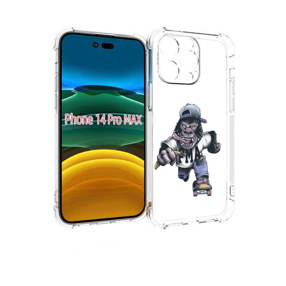 

Чехол MyPads Обезьяна на скейте для iPhone 14 Pro Max, Прозрачный, Tocco