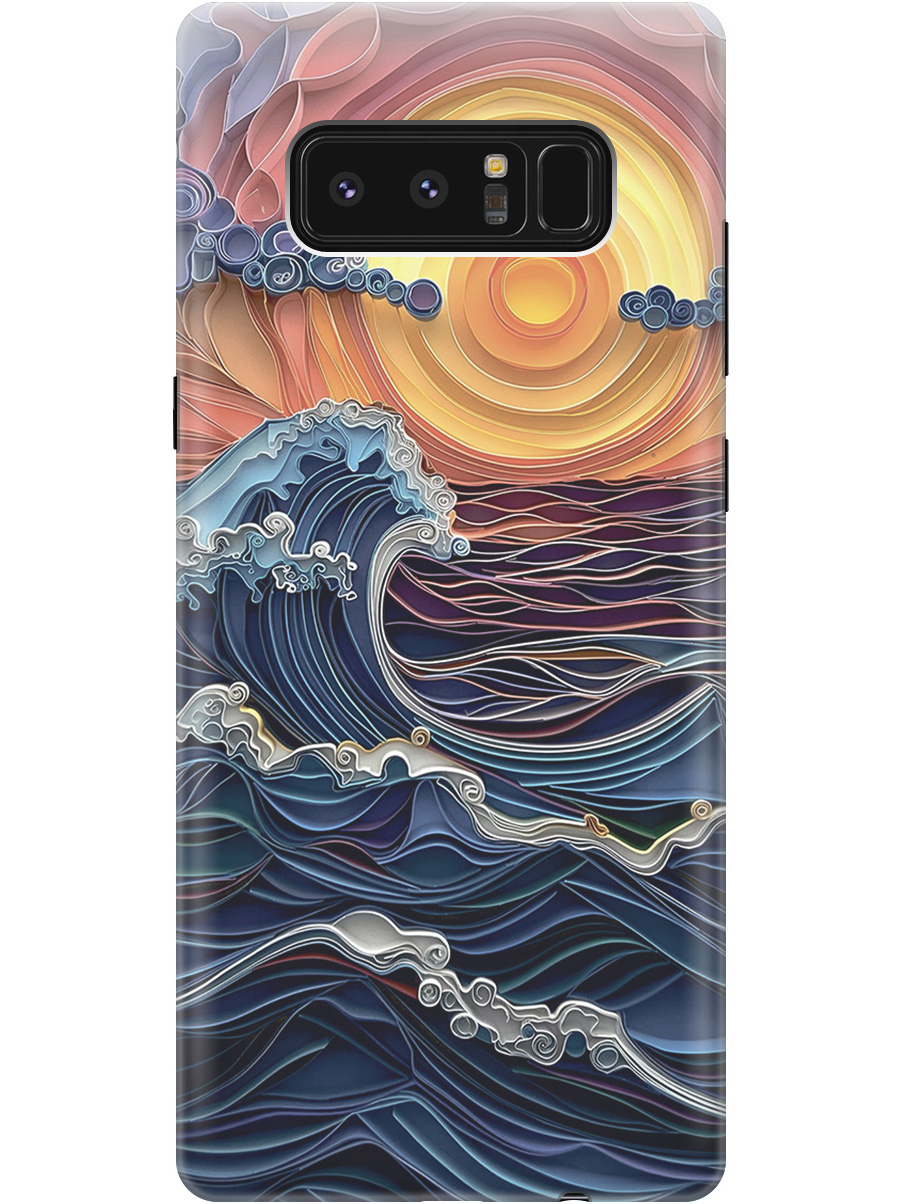 

Силиконовый чехол на Samsung Galaxy Note 8 с принтом "Волны на закате", Прозрачный;оранжевый;синий, 715395110