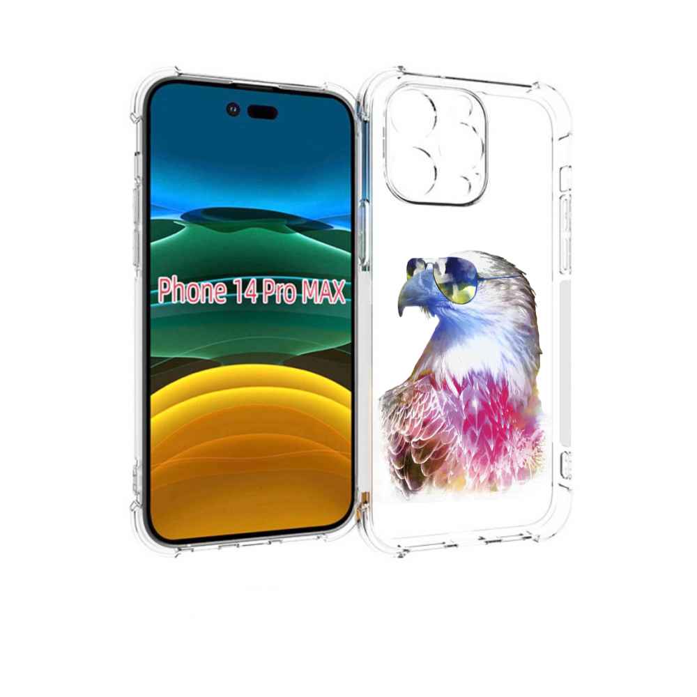 

Чехол MyPads Орел в очках для iPhone 14 Pro Max, Прозрачный, Tocco