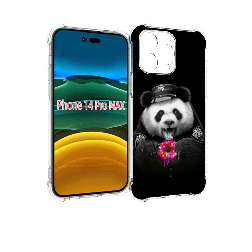 

Чехол MyPads Панда-с-пончиком для iPhone 14 Pro Max, Прозрачный, Tocco