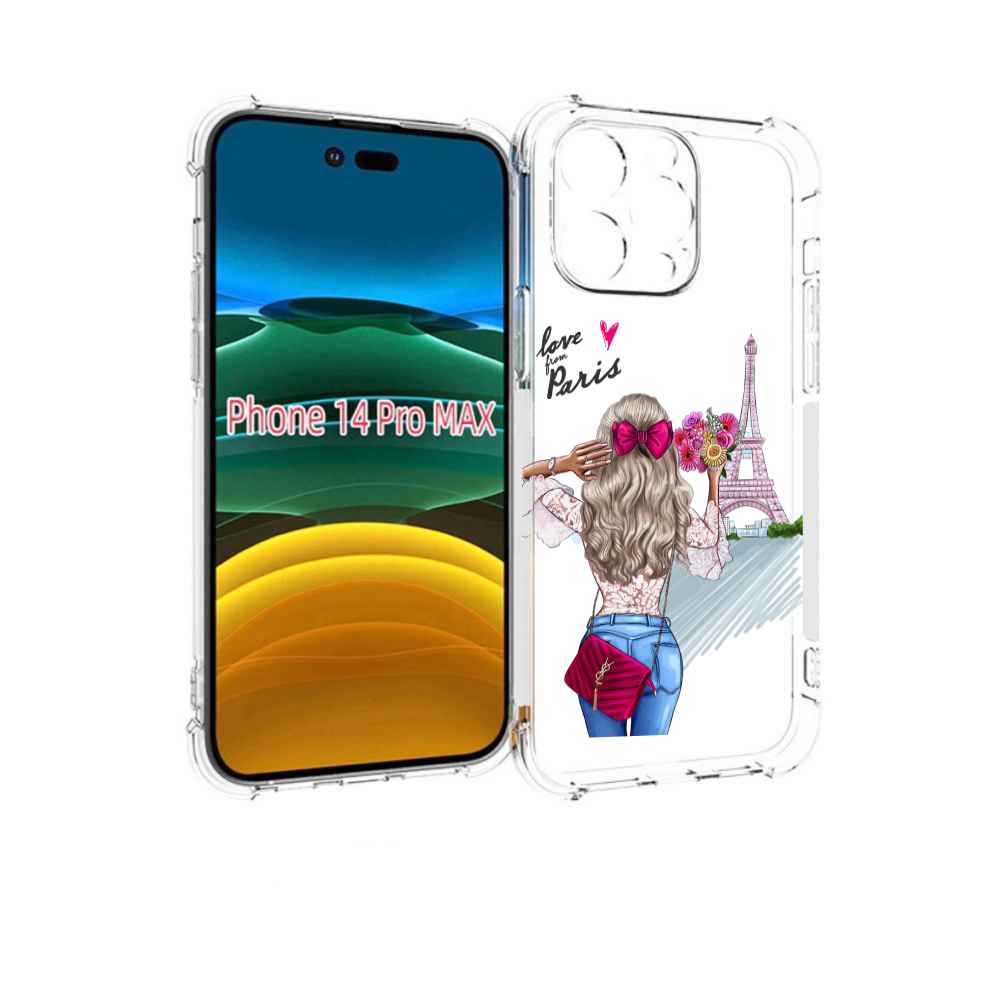

Чехол MyPads Парижанка женский для iPhone 14 Pro Max, Прозрачный, Tocco