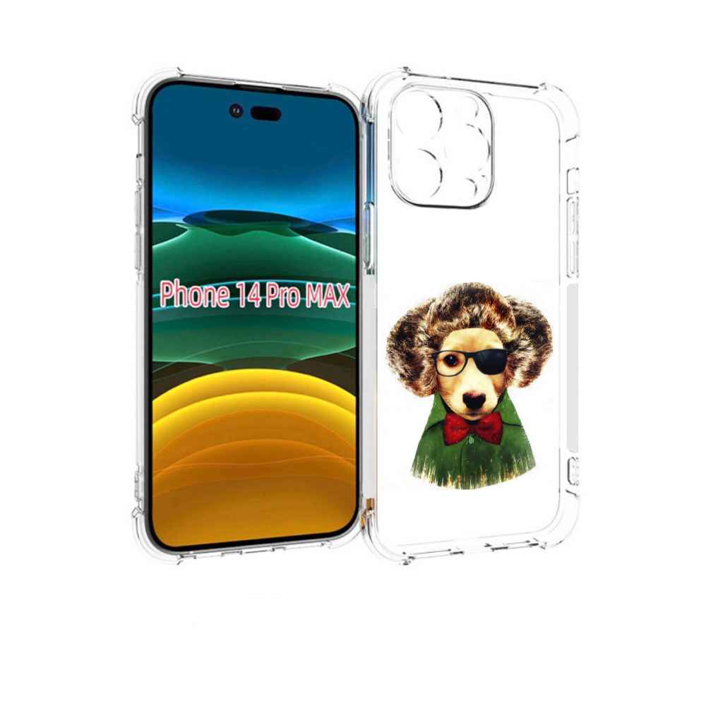 

Чехол MyPads Пес в бабочке для iPhone 14 Pro Max, Прозрачный, Tocco