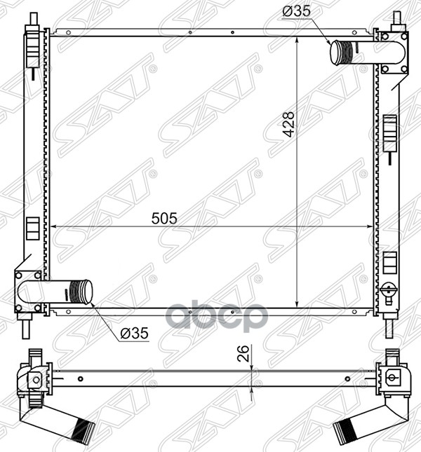 фото Радиатор nissan juke mr16 11- sat ns0015 sat ns0015