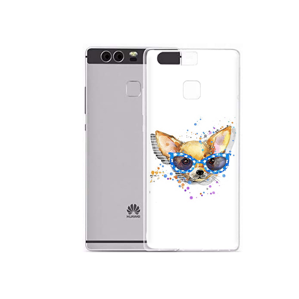 

Чехол MyPads Tocco для Huawei P9 Plus чихуа-хуа в очках (PT31455.54.691), Прозрачный, Tocco
