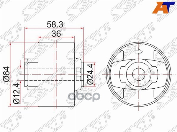 

SAT ST-41651-42120 Опора дифференциала LH=RH TOYOTA AURIS/BLADE/RUMION/MARK X ZIO/RAV4 4WD
