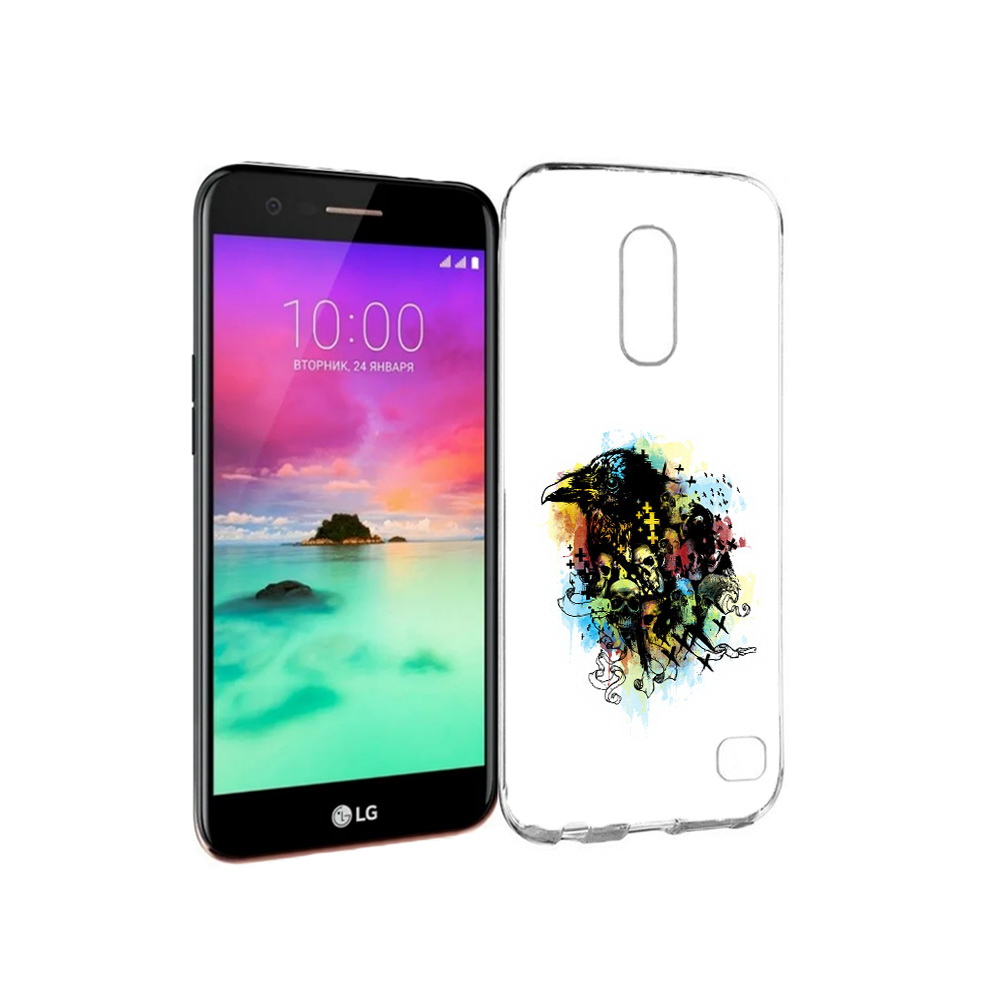

Чехол MyPads Tocco для LG K10 (2017) ворон и черепа (PT53386.73.273), Прозрачный, Tocco