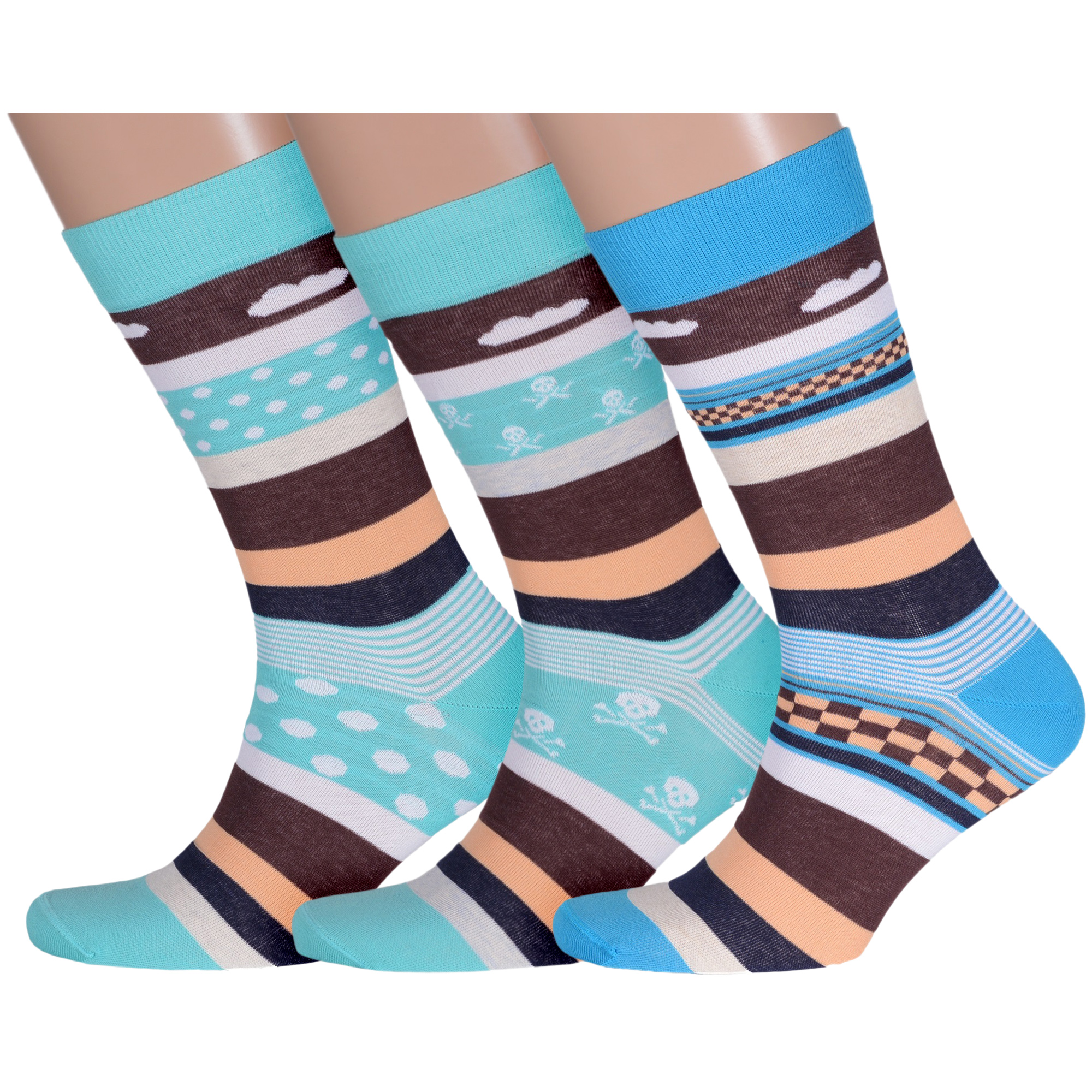 Комплект носков мужских LorenzLine 3-Е23 разноцветных 27