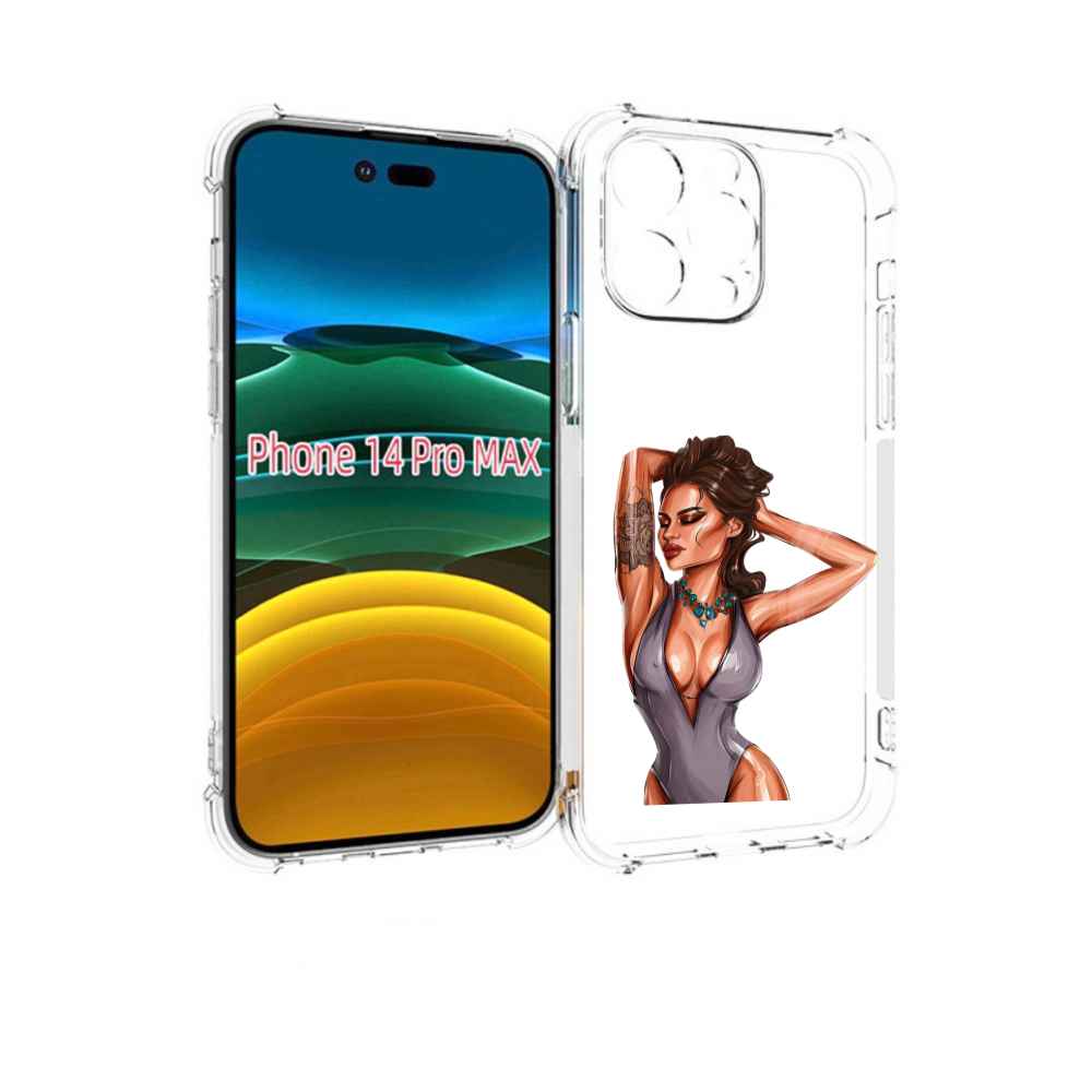 

Чехол MyPads Роскошная-девушка женский для iPhone 14 Pro Max, Прозрачный, Tocco