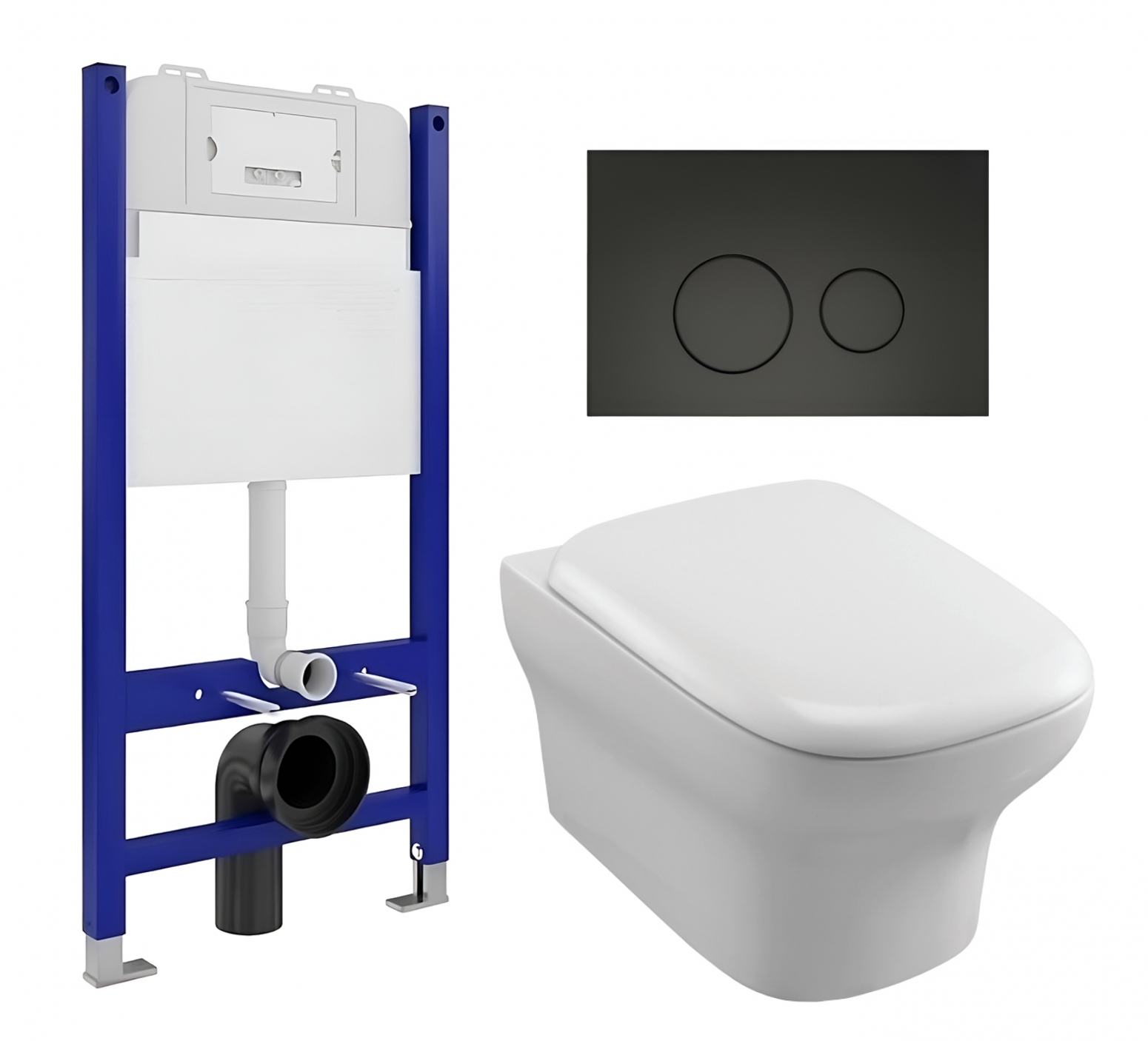 Комплект инсталляция Enio Tecnico унитаз Vox кнопка черная матовая 549272 63461₽