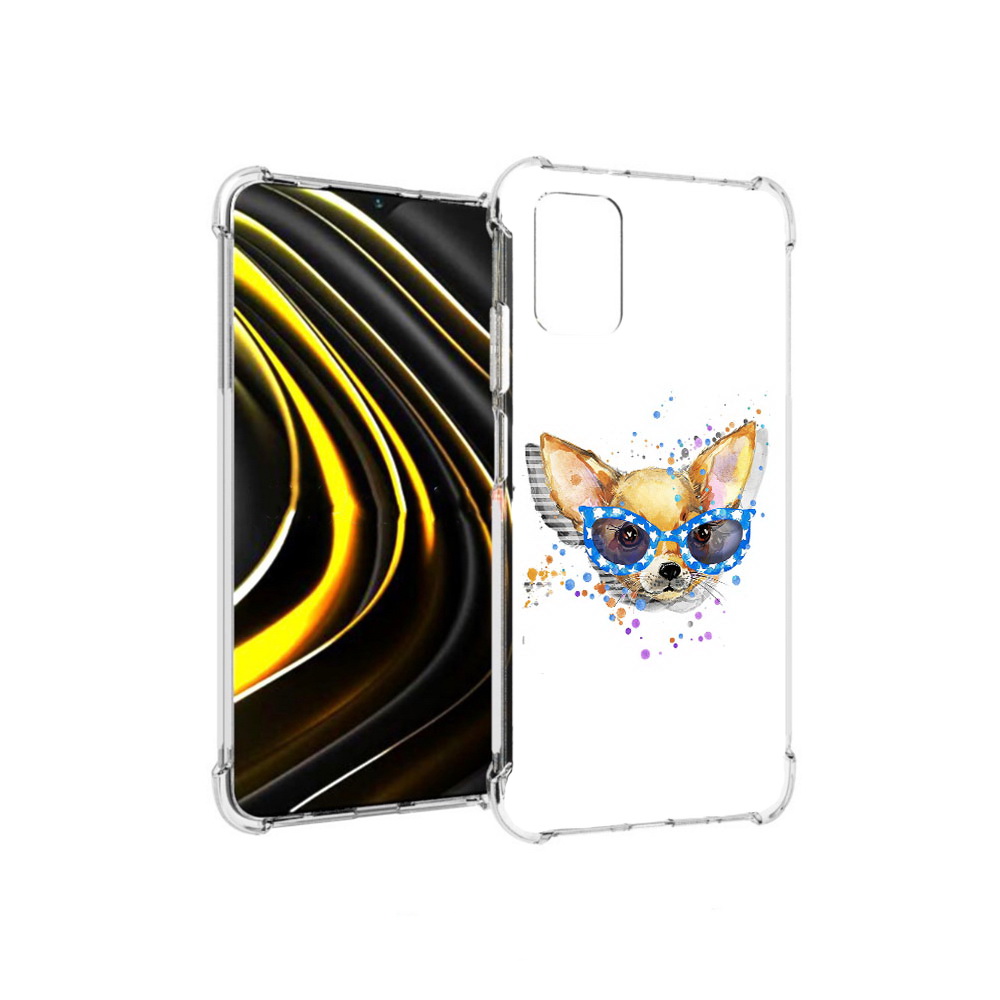 

Чехол MyPads Tocco для Xiaomi Poco M3 чихуа-хуа в очках (PT156204.280.691), Прозрачный, Tocco