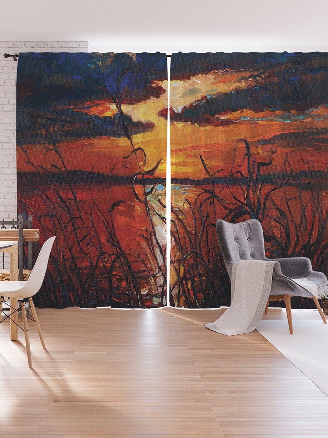 

Шторы под лён JoyArty "Спрятаться у реки", серия Oxford DeLux, 340х265 см, Спрятаться у реки