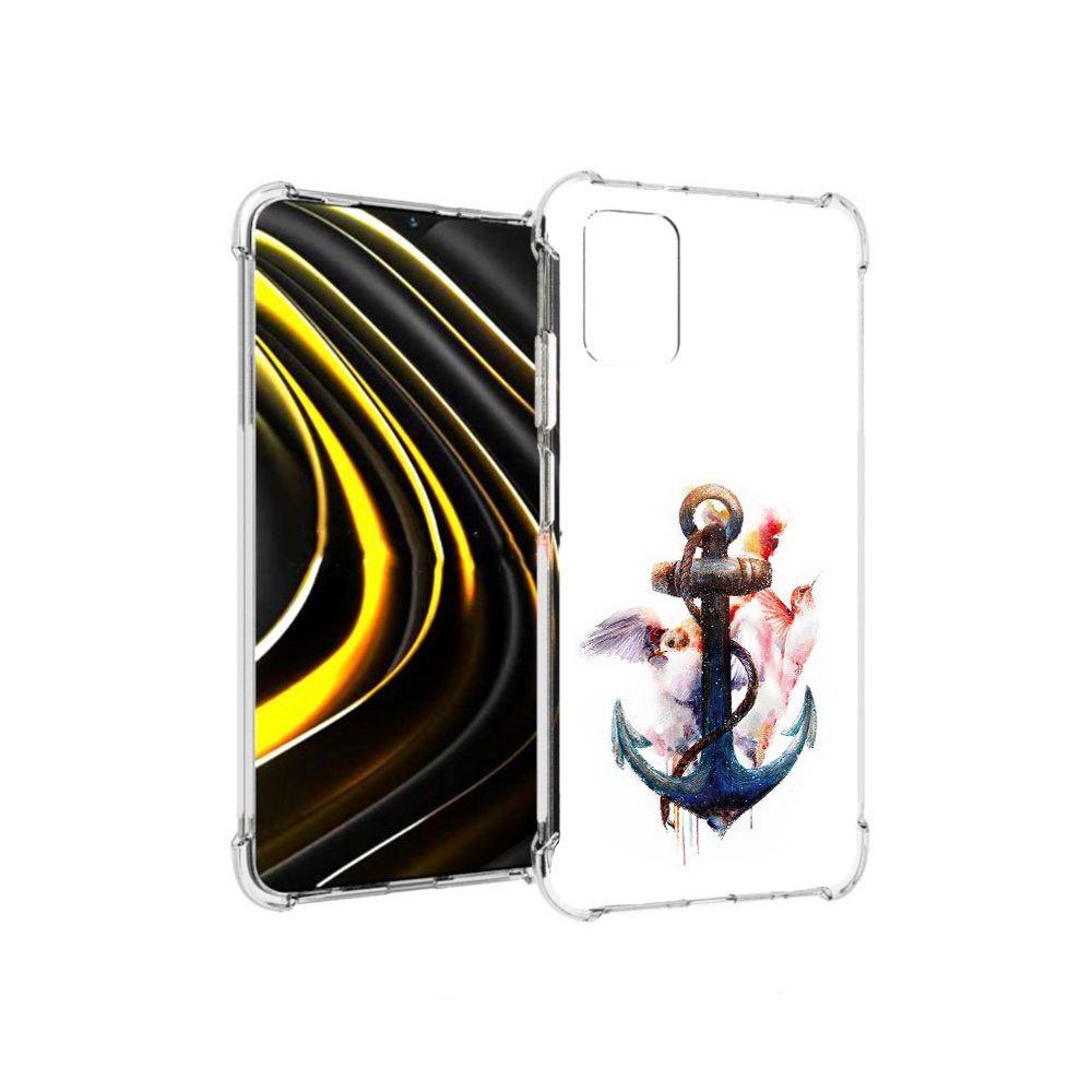 

Чехол MyPads Tocco для Xiaomi Poco M3 якорь с птицами (PT156204.280.703), Прозрачный, Tocco