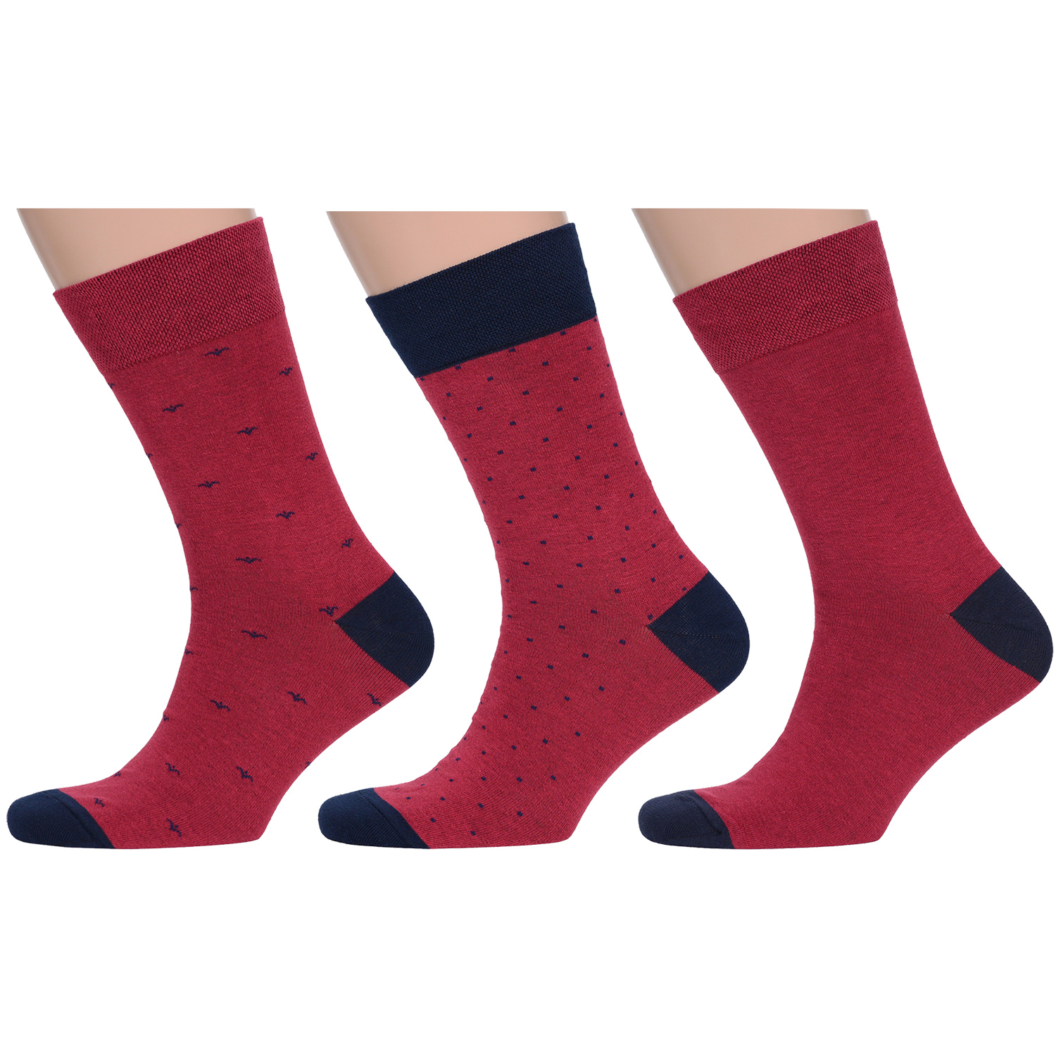 

Комплект носков мужских MoscowSocksClub msk3-М34 синих; красных 27, Синий;красный, msk3-М34