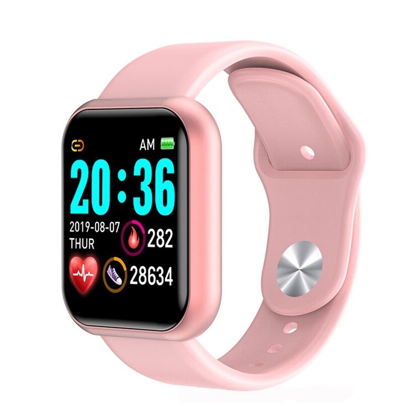 фото Умные часы smart watch y68, розовые