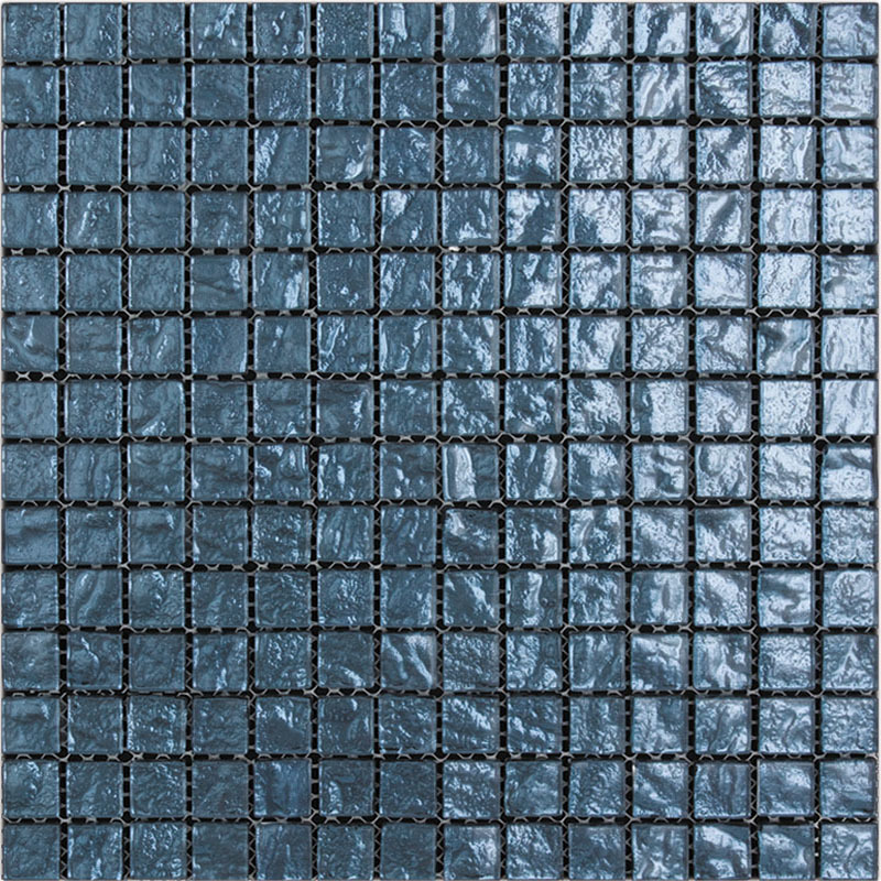 фото Мозаика из стекла natural crystal голубой темный квадрат bsa-14-20
