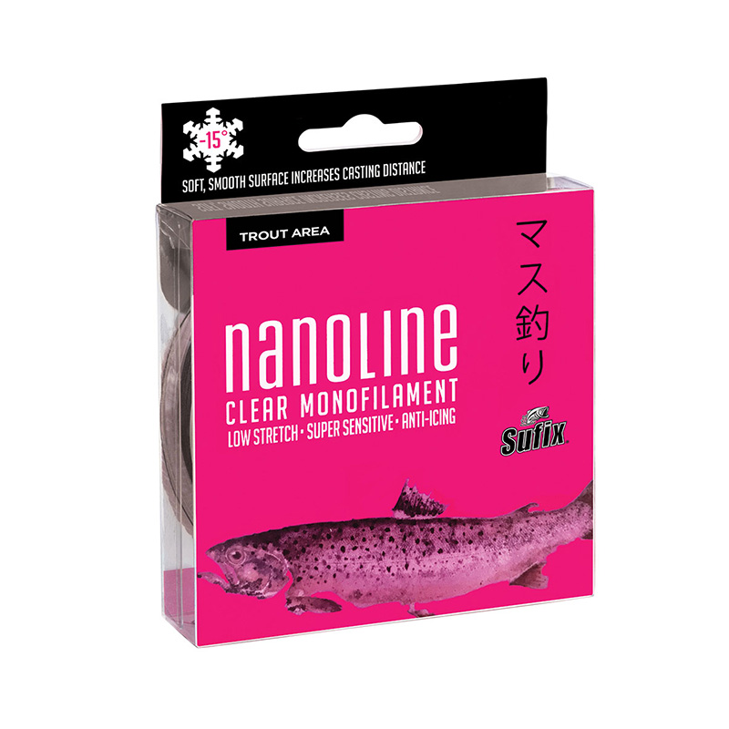 Леска монофильная Sufix Nanoline Trout 0,14 мм, 100 м, 1,8 кг, clear