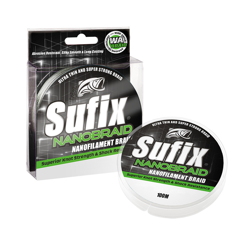 Леска плетеная Sufix Nano Braid 0,12 мм, 100 м, 7,3 кг, green camo