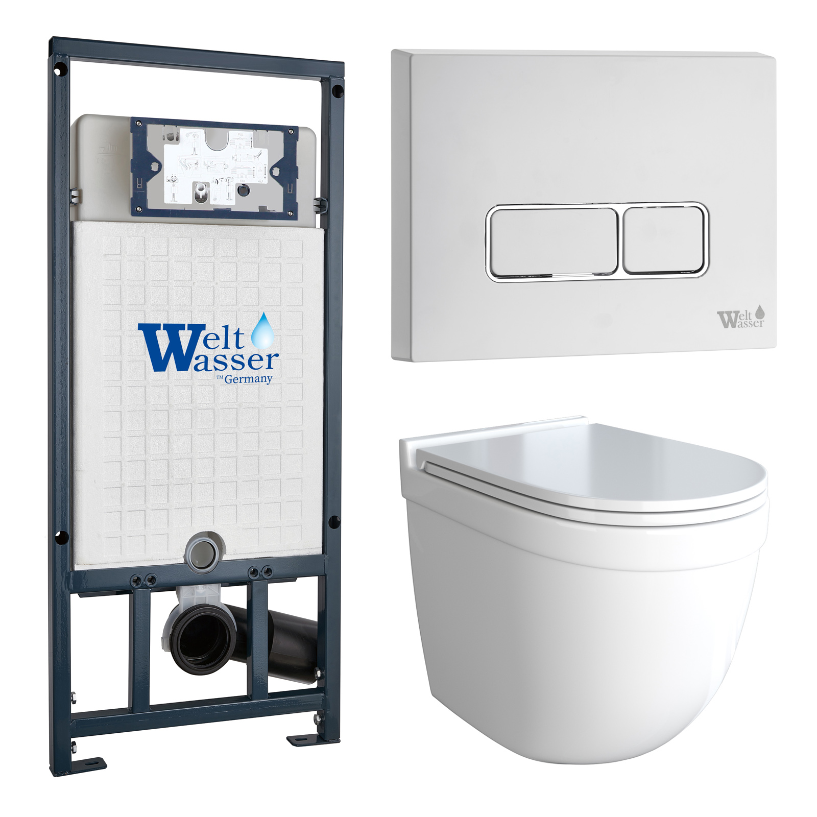 

Инсталляция Weltwasser Mar 507+Кнопка Mar 507SE GL-WT белая+Lava JK6011037 белый унитаз