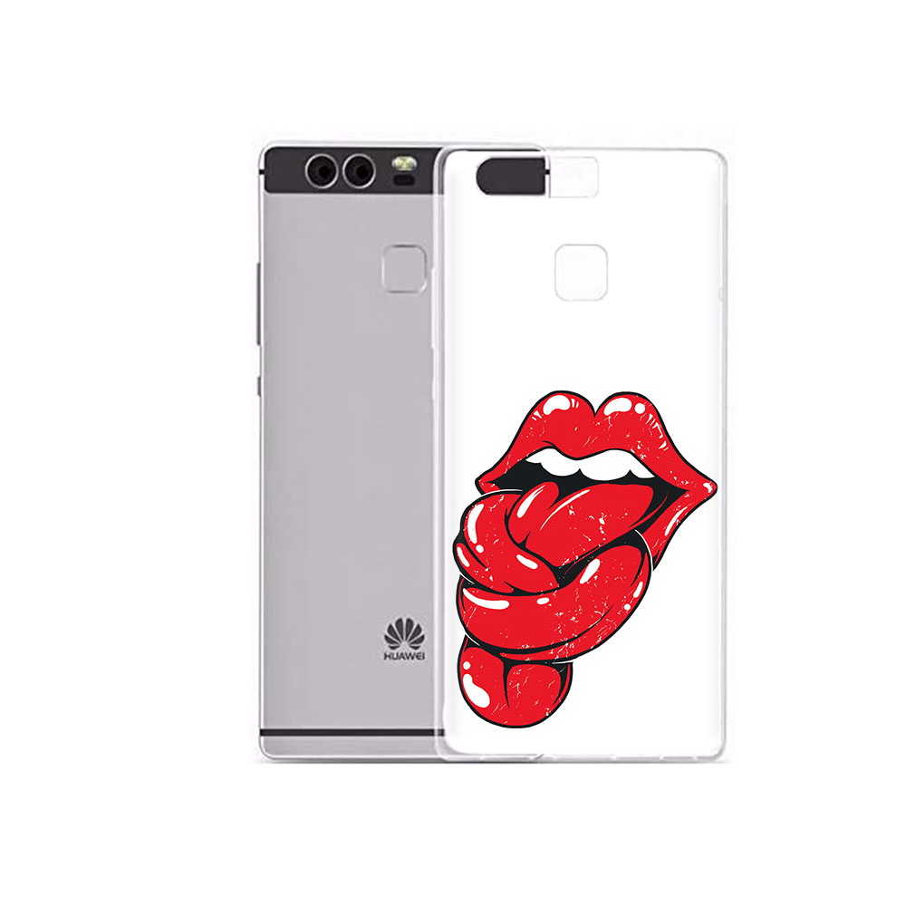 

Чехол MyPads Tocco для Huawei P9 Plus яркие губы с языком (PT31455.54.705), Прозрачный, Tocco