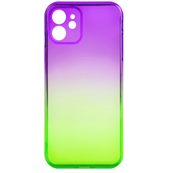 фото Чехол для iphone 12 mini rainbow фиолетовый-зеленый nobrand