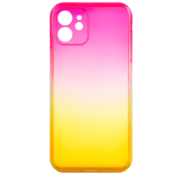 фото Чехол для iphone 12 mini rainbow розовый-желтый nobrand