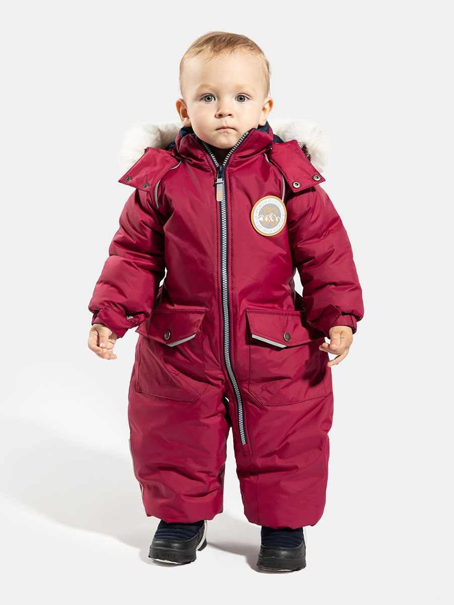 

Комбинезон детский KISU W23-30601 M, 502, 98, Бордовый, W23-30601 M