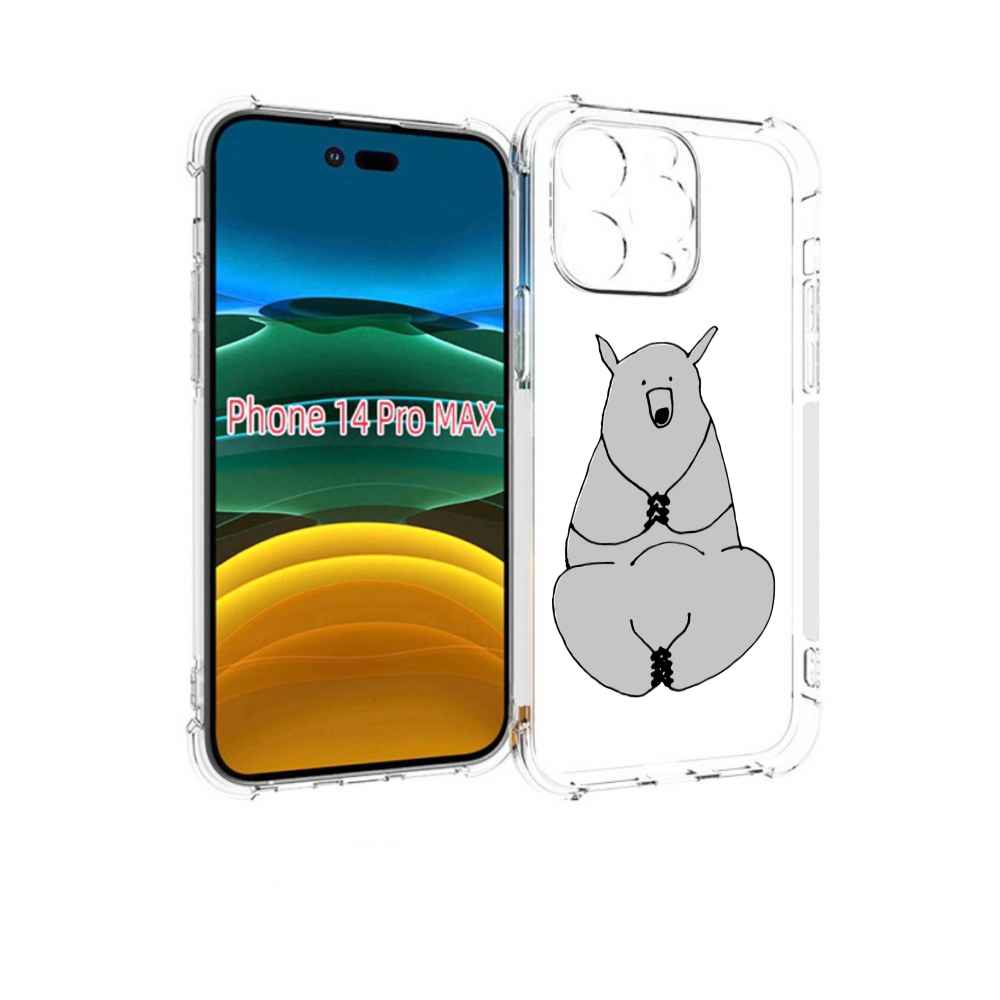 

Чехол MyPads Серый медведь для iPhone 14 Pro Max, Прозрачный, Tocco