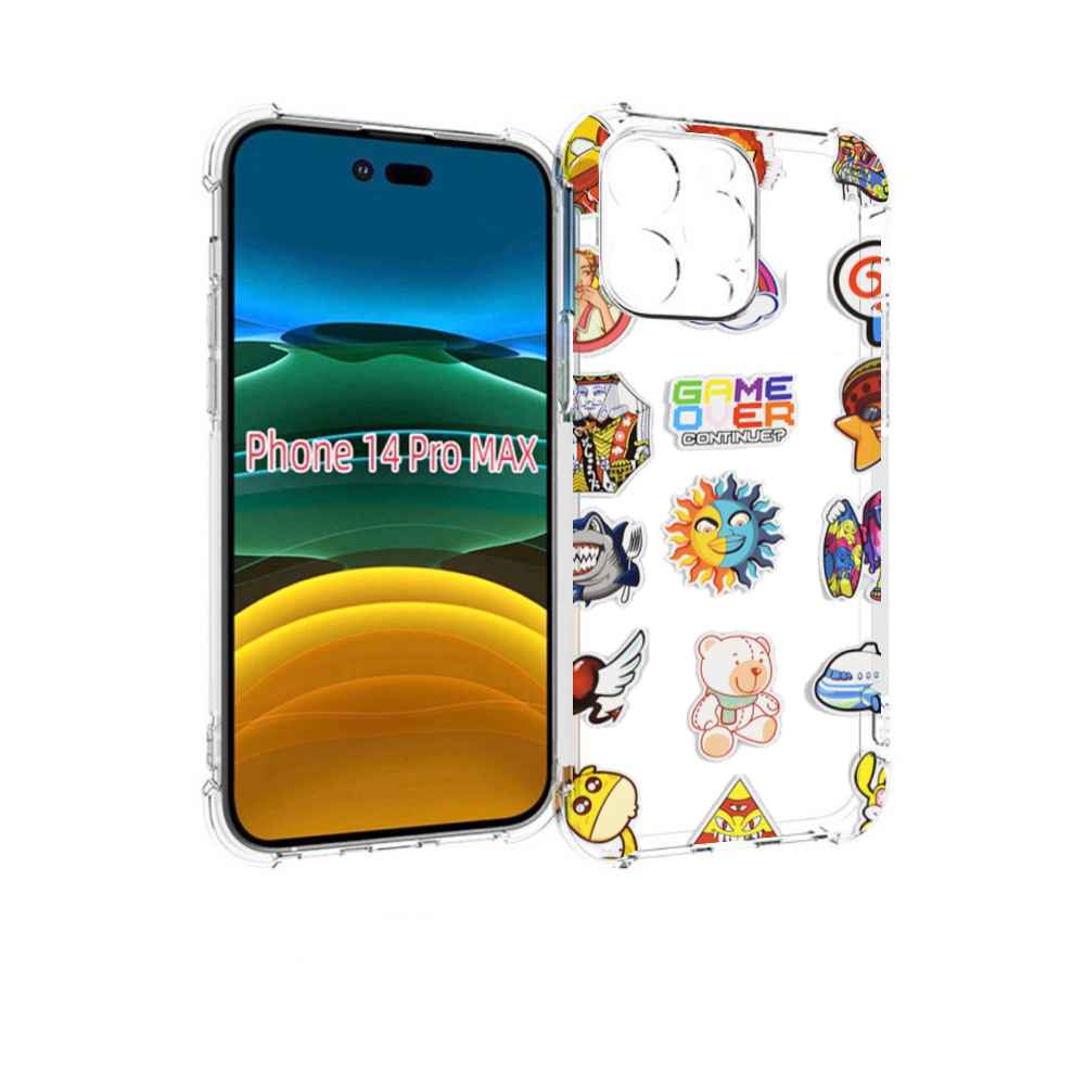 

Чехол MyPads Стикеры для iPhone 14 Pro Max, Прозрачный, Tocco
