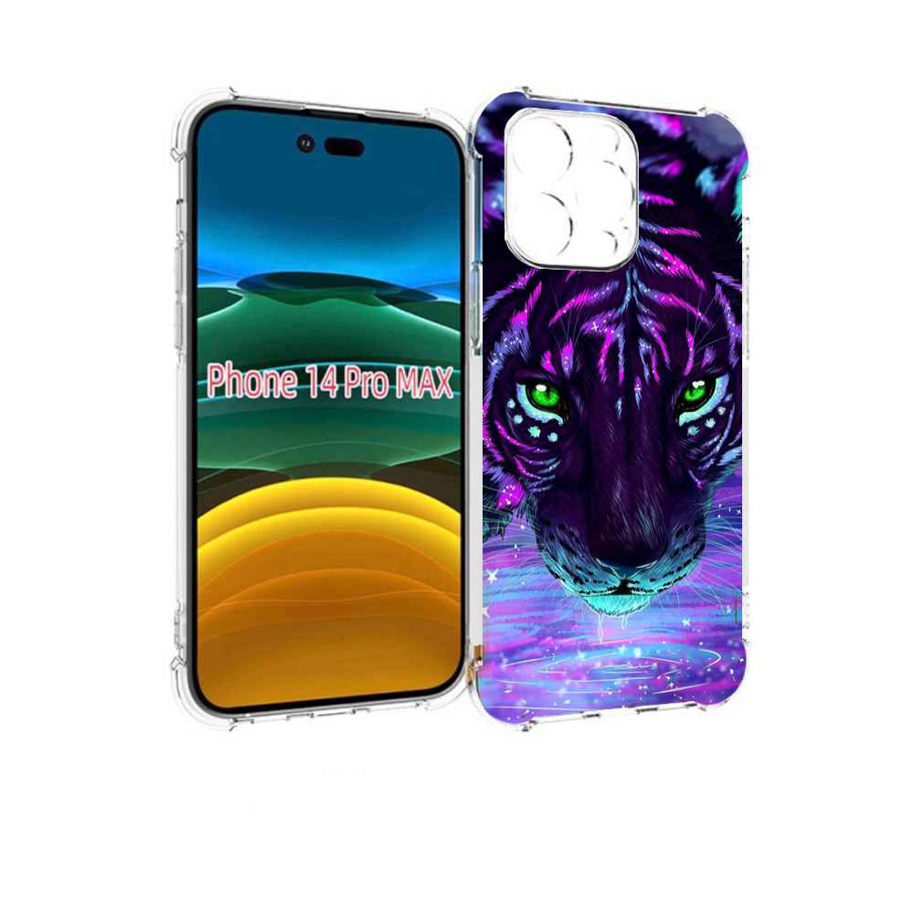 

Чехол MyPads Тигр-неон для iPhone 14 Pro Max, Прозрачный, Tocco