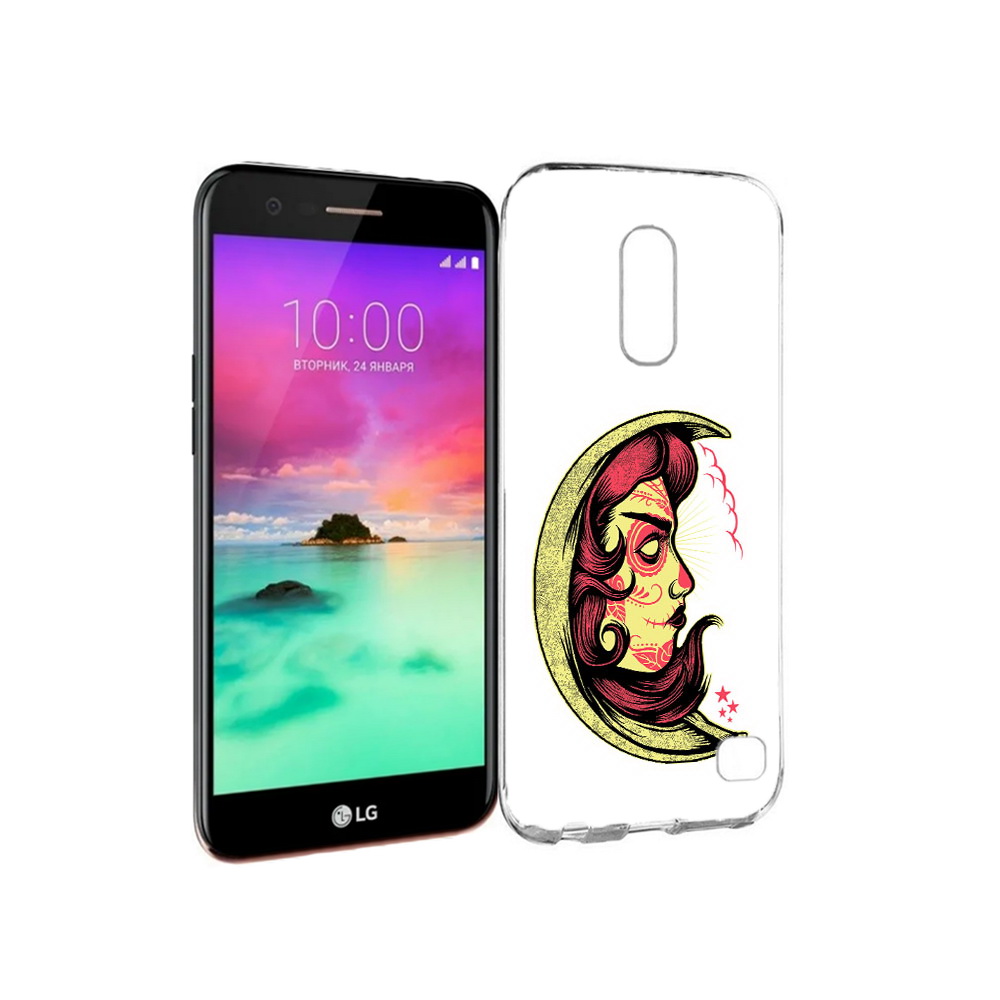 

Чехол MyPads Tocco для LG K10 (2017) желтый полумесяц с лицом девушки (PT53386.73.346), Прозрачный, Tocco