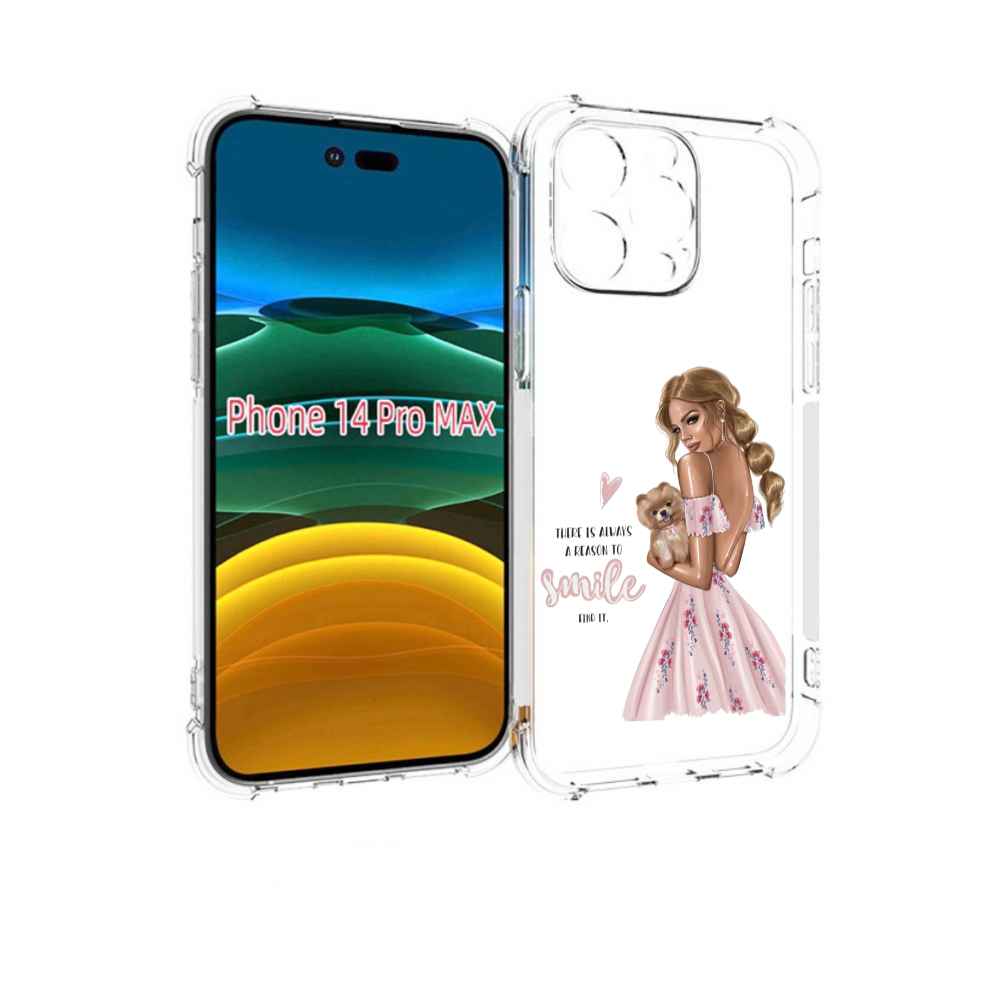 

Чехол MyPads Улыбайся-чаще женский для iPhone 14 Pro Max, Прозрачный, Tocco