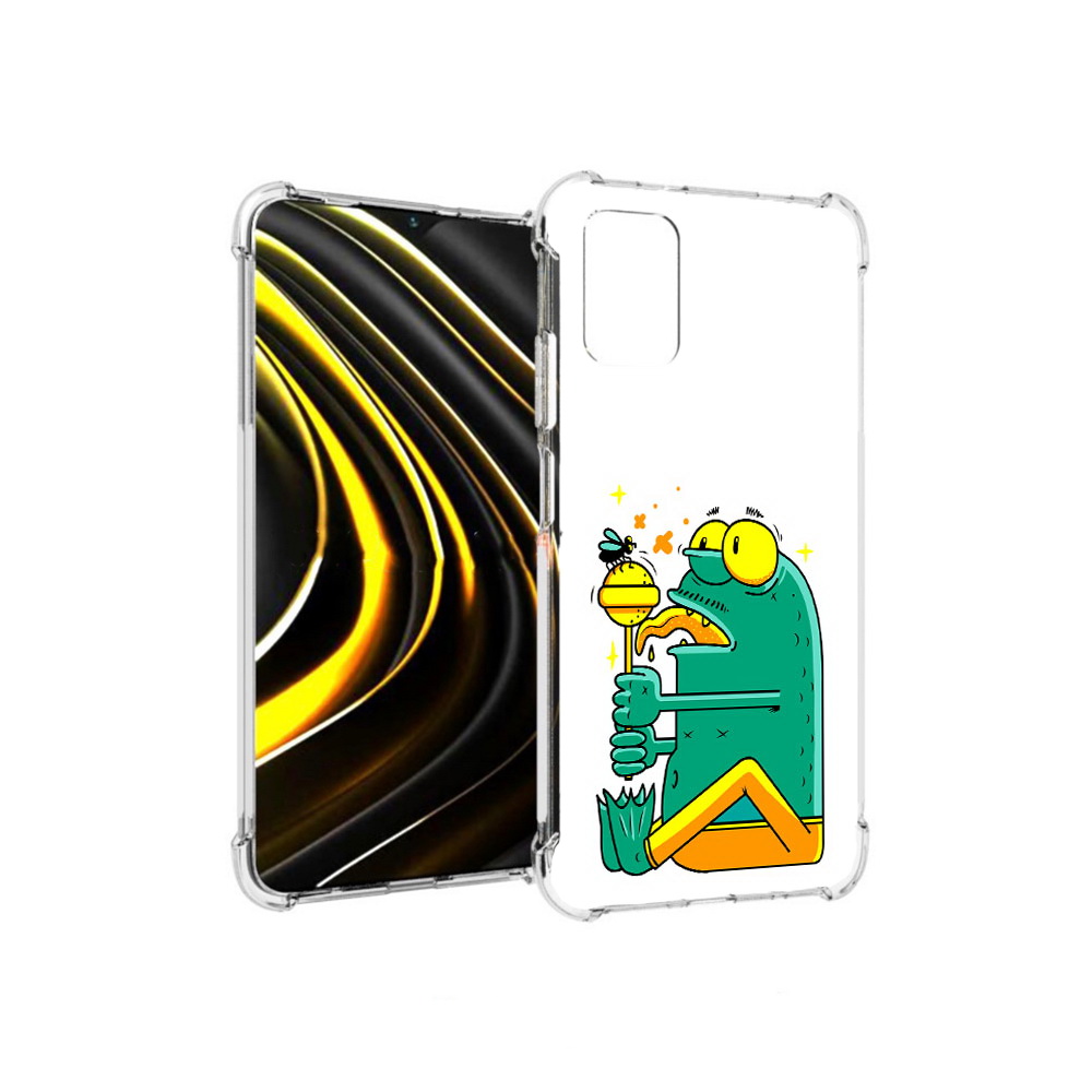 

Чехол MyPads Tocco для Xiaomi Poco M3 Зеленая лягушка с чупа чупсом (PT156204.280.85), Прозрачный, Tocco