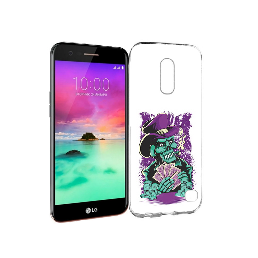 

Чехол MyPads Tocco для LG K10 (2017) зеленый череп с картами (PT53386.73.361), Прозрачный, Tocco