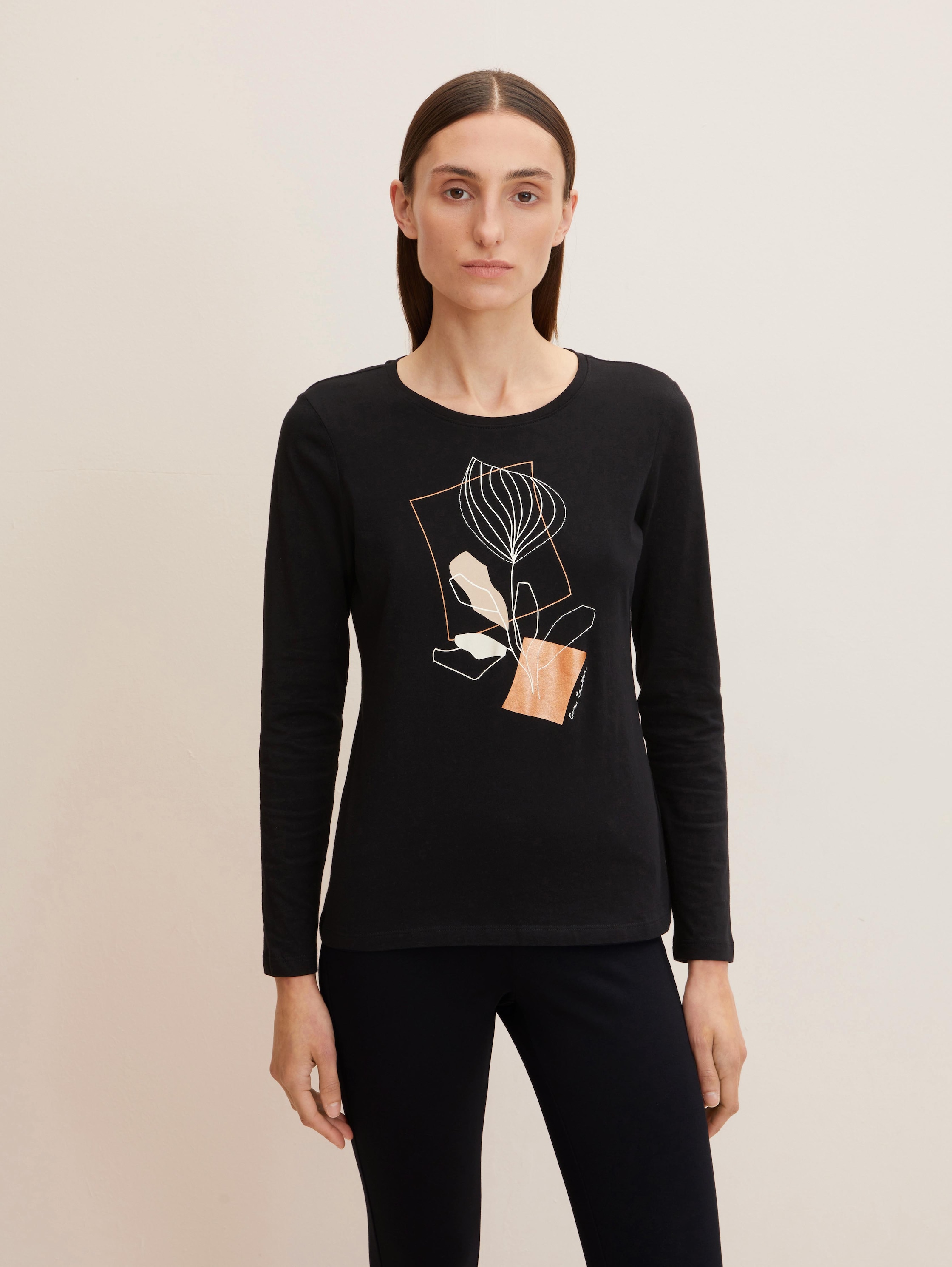 

Лонгслив женский TOM TAILOR 1033692 черный 3XL, 1033692