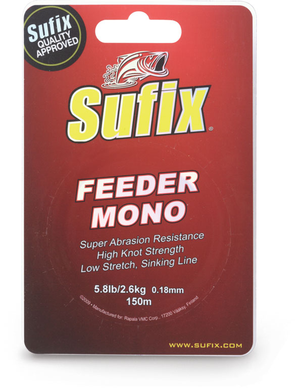 фото Леска монофильная sufix feeder mono 0,25 мм, 150 м, 5,4 кг, red