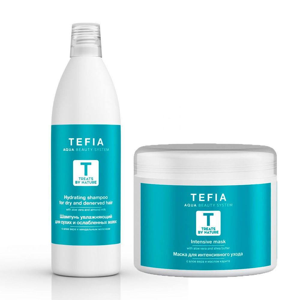 Купить Набор для волос TEFIA Treats by Nature Шампунь для сухих волос 1000 мл + Маска 500 мл