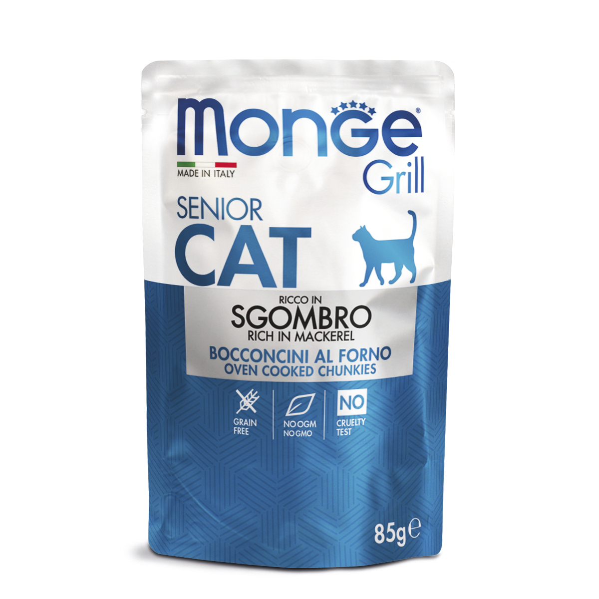 Влажный корм для кошек Monge Cat Grill, Senior макрель, 14шт по 85г