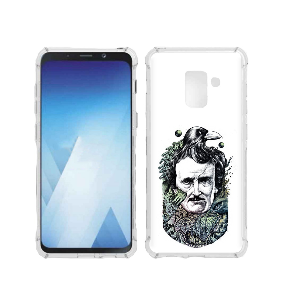 

Чехол MyPads Tocco для Samsung Galaxy A5 (2018) Эдгар Аллан с вороном (PT95317.573.203), Прозрачный, Tocco