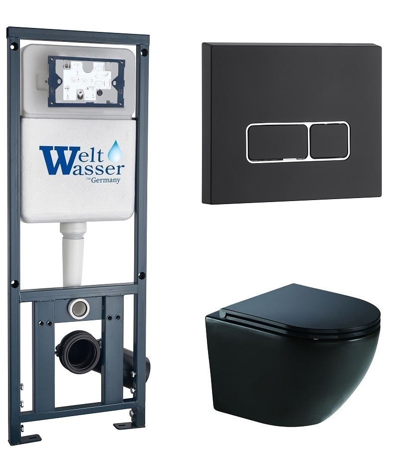 

Унитаз с инсталляцией WeltWasser MARBERG 410 + MERZBACH 041 XL MT-BL + MAR 410 SE MT-BL