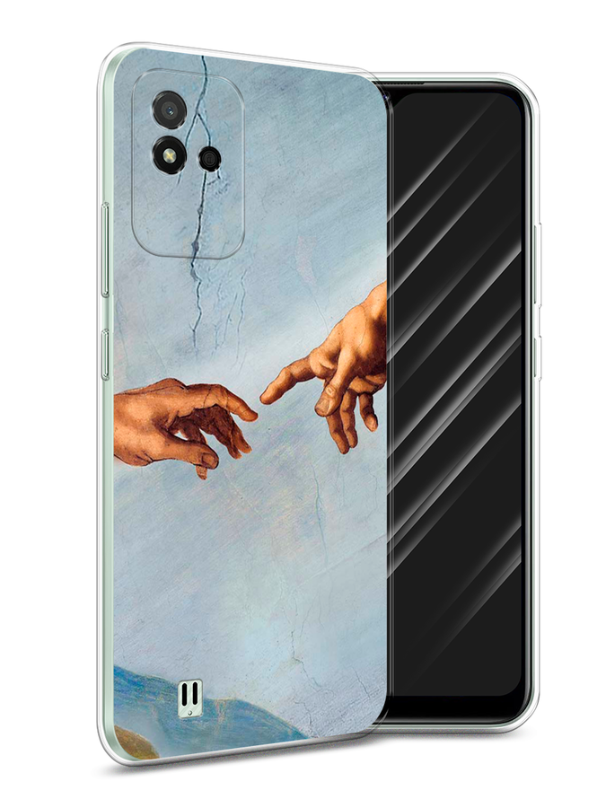 

Чехол Awog на Realme Narzo 50i "Сотворение Адама", Разноцветный, 2510050-9