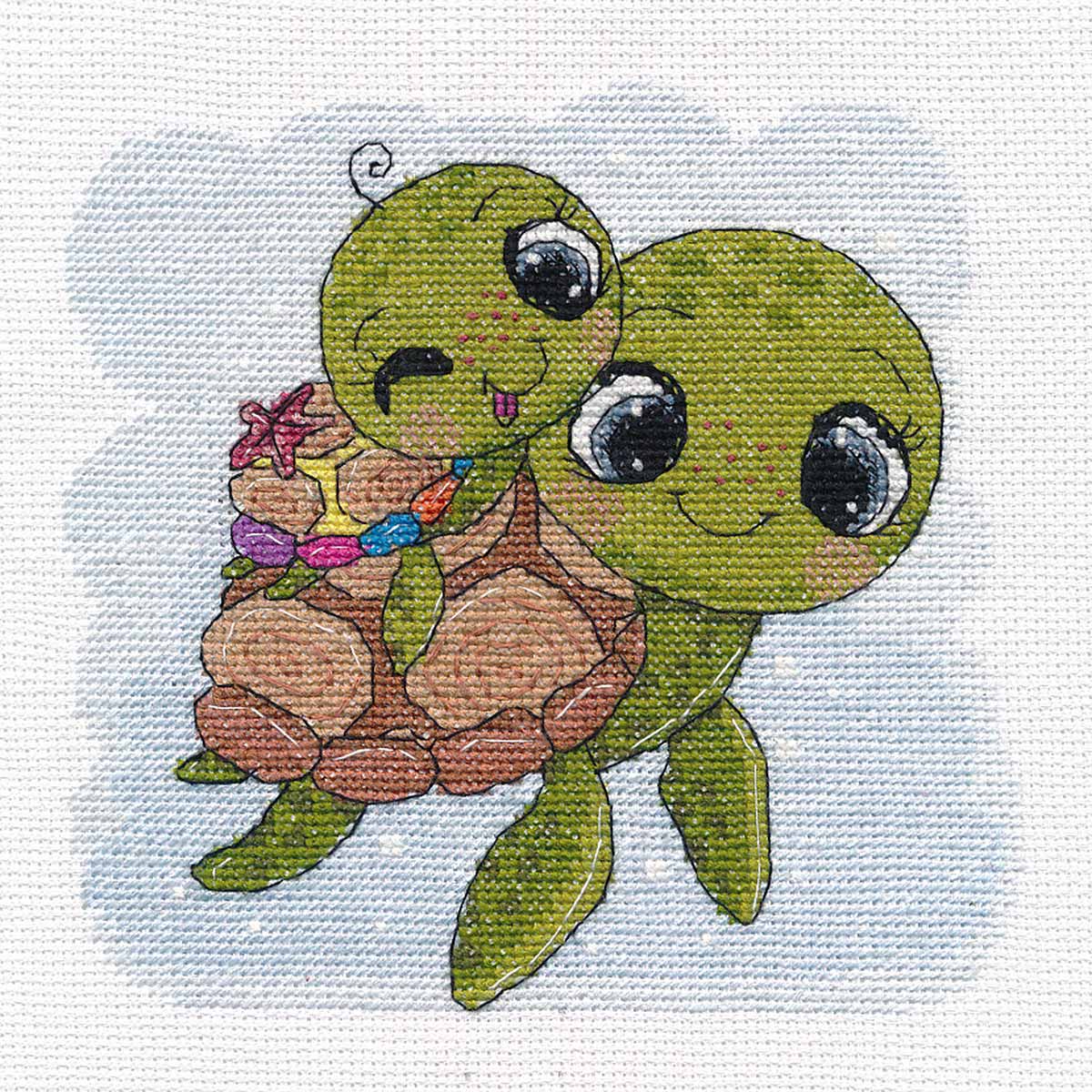 

Набор для вышивания ОВЕН "Веселые черепашки" 16*17см