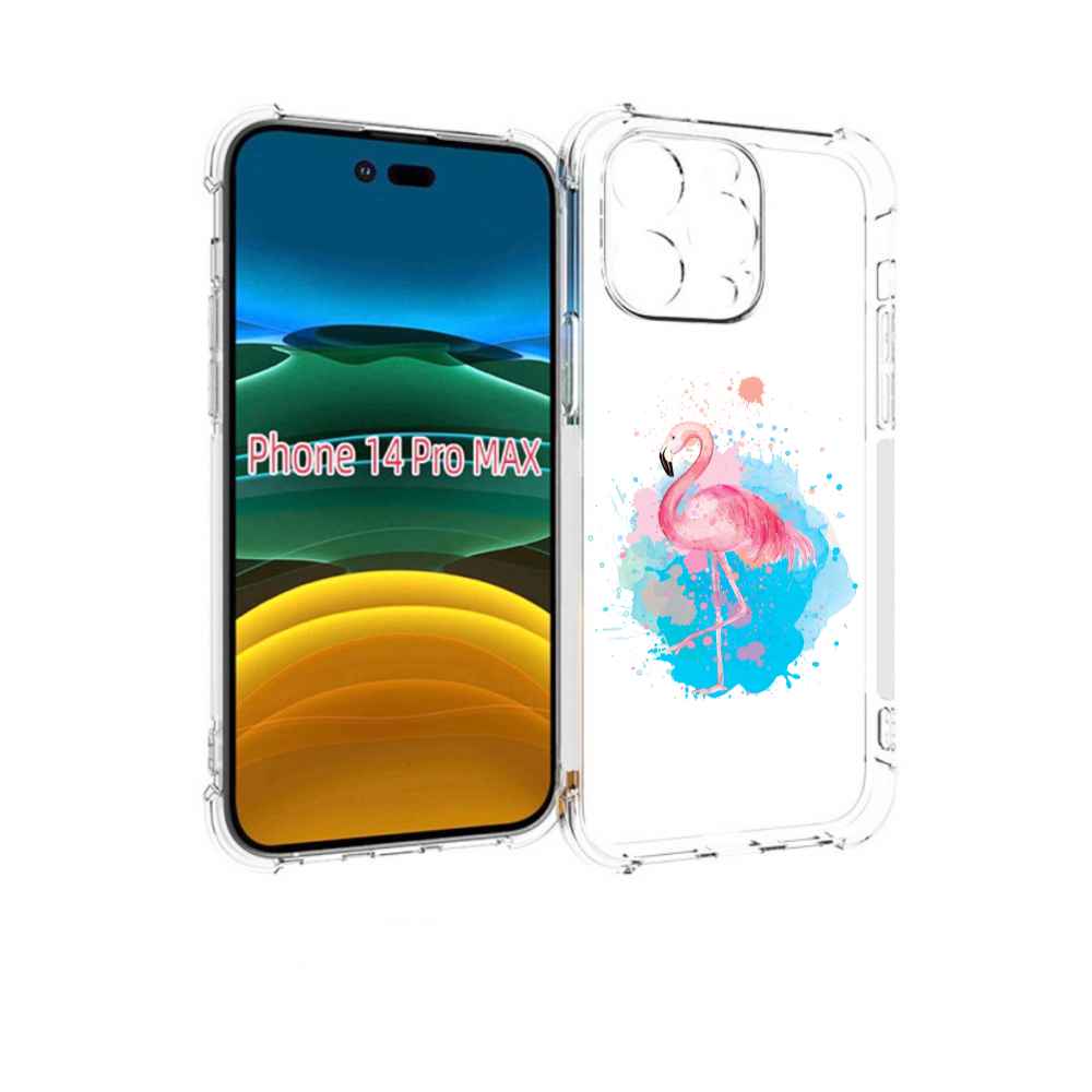 

Чехол MyPads акварельное-фламинго для iPhone 14 Pro Max, Прозрачный, Tocco