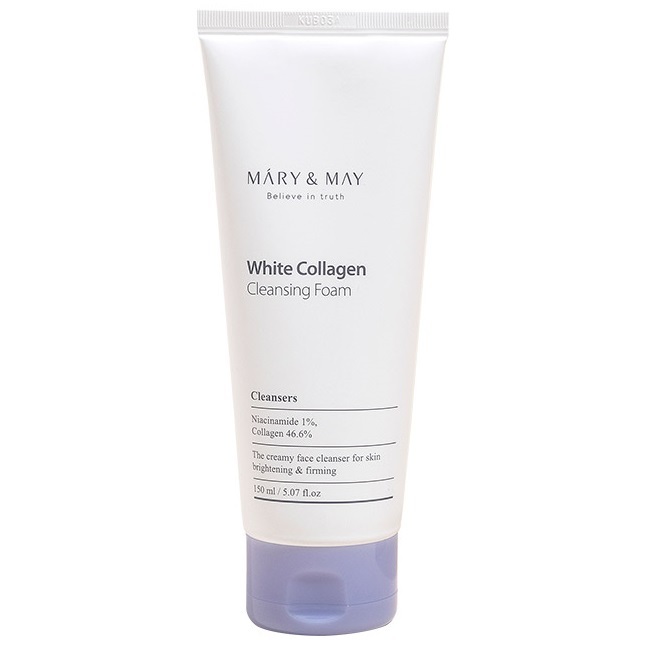 фото Очищающая пенка с белым коллагеном mary&may white collagen cleansing foam 150 мл