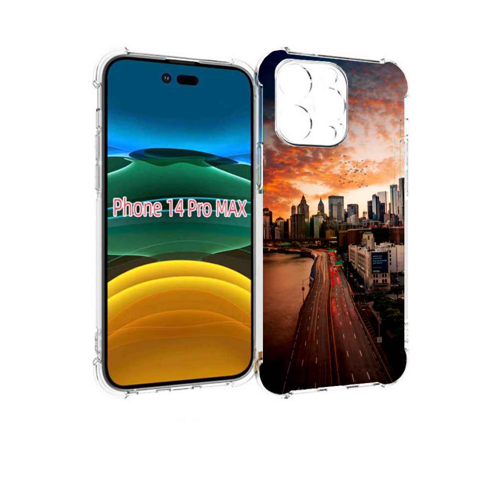 

Чехол MyPads американский город фото для iPhone 14 Pro Max, Прозрачный, Tocco