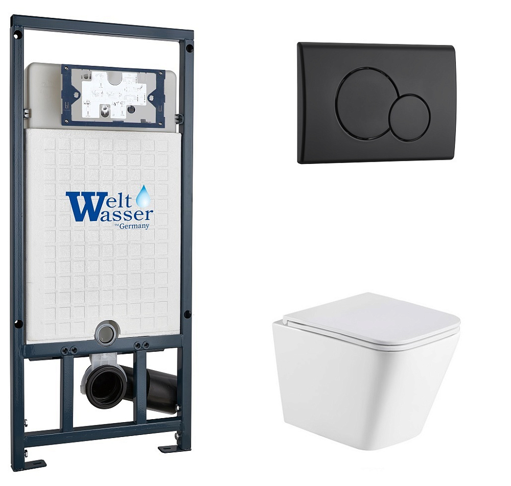 

Унитаз с инсталляцией WeltWasser MARBERG 507 + GELBACH 043 MT-WT + MAR 507 RD MT-BL