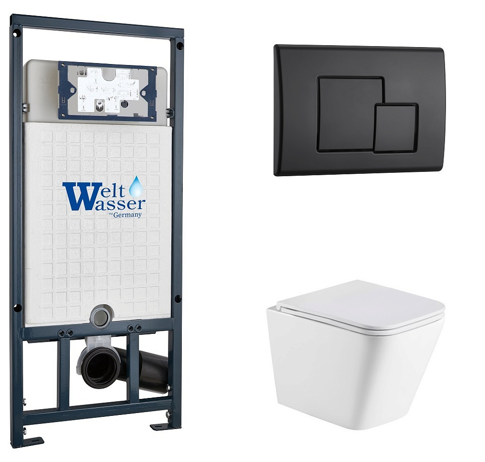 

Унитаз с инсталляцией WeltWasser MARBERG 507 + GELBACH 043 MT-WT + MAR 507 SE MT-BL