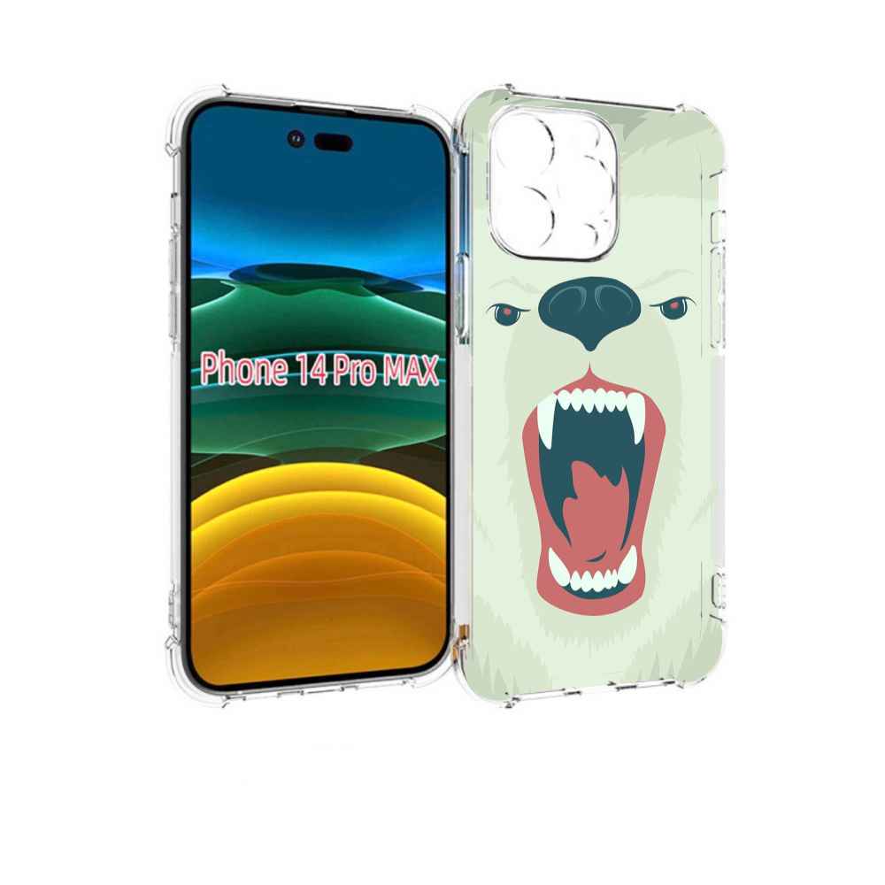 

Чехол MyPads белый-медведь для iPhone 14 Pro Max, Прозрачный, Tocco