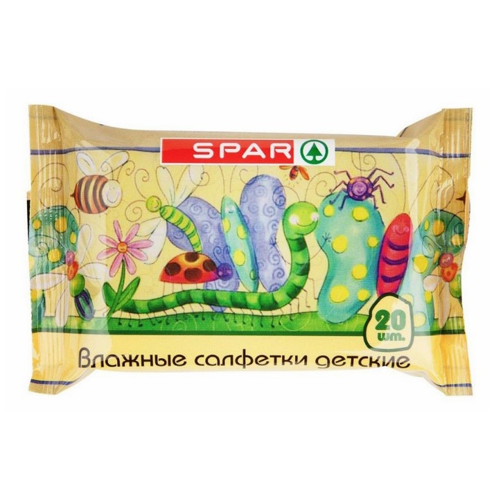 

Влажные салфетки детские Spar очищающие 20 шт