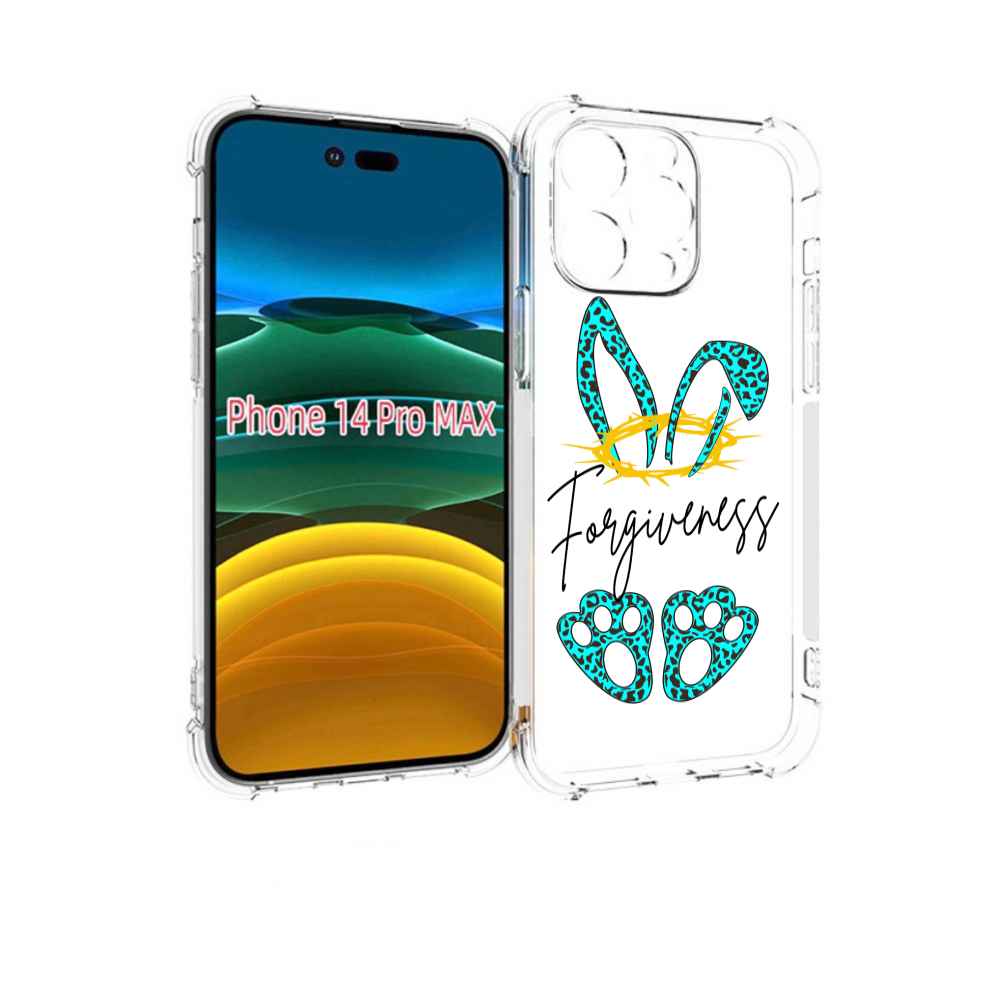 

Чехол MyPads бирюзовое лапки и ушки женский для iPhone 14 Pro Max, Прозрачный, Tocco